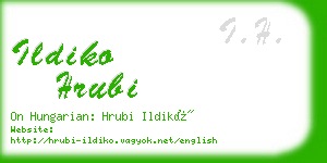 ildiko hrubi business card
